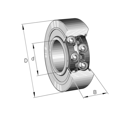 Double row angular contact ball bearing With sealing Series: 38